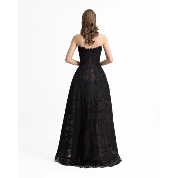 Gemy Maalouf Strapless Cage Dress with Gloves, view 6