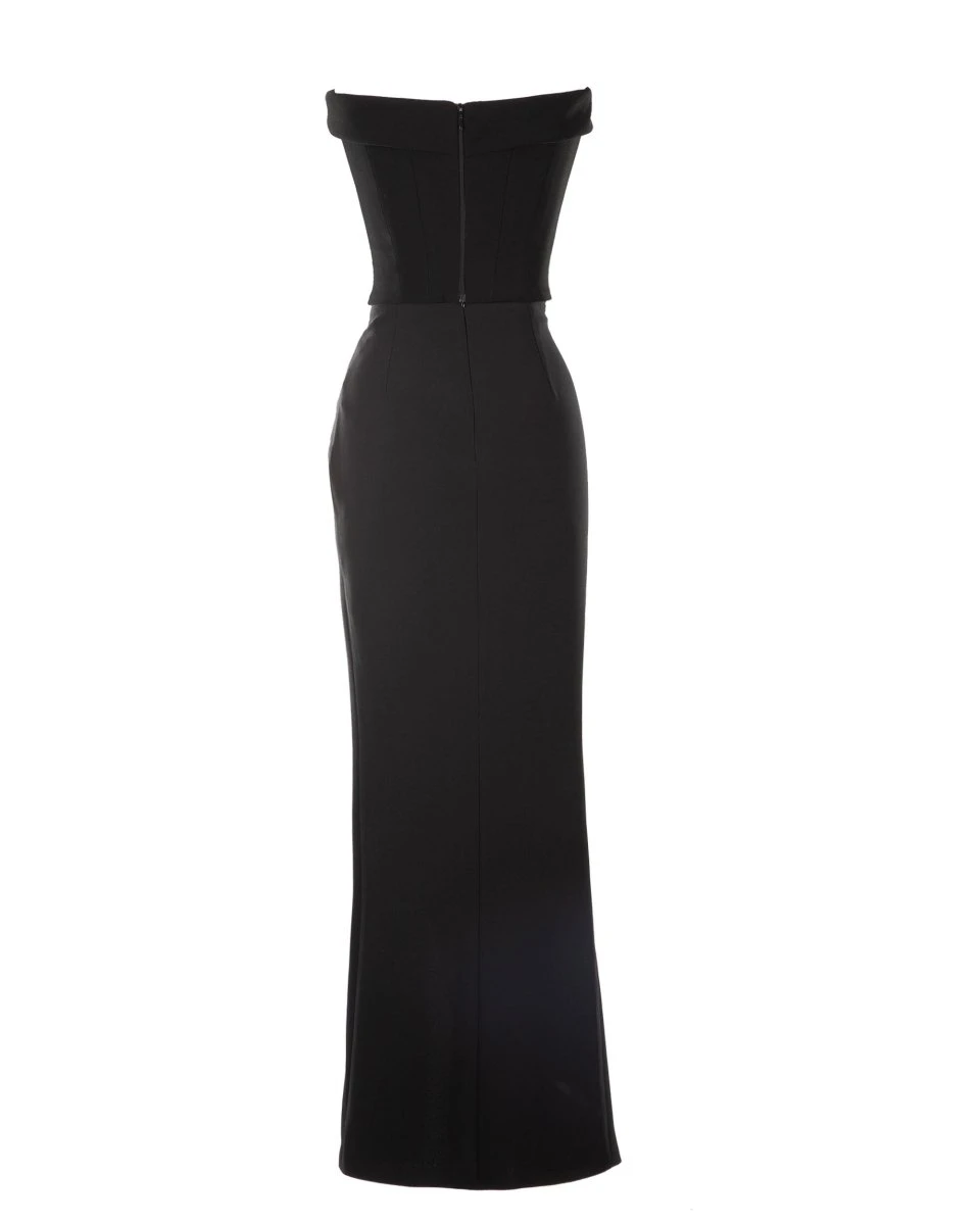 Gemy Maalouf Strapless Draped Black Crepe Dress Gemy Maalouf Strapless Draped Black Crepe Dress