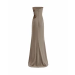 Gemy Maalouf Strapless Draped Dress with Beaded Floral Detail Gemy Maalouf Strapless Draped Dress with Beaded Floral Detail