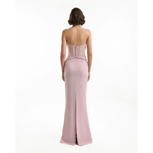 Gemy Maalouf Strapless Dress with Sheer Corset, view 3