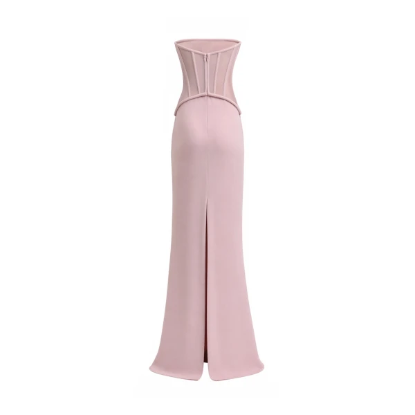 Gemy Maalouf Strapless Dress with Sheer Corset, view 5