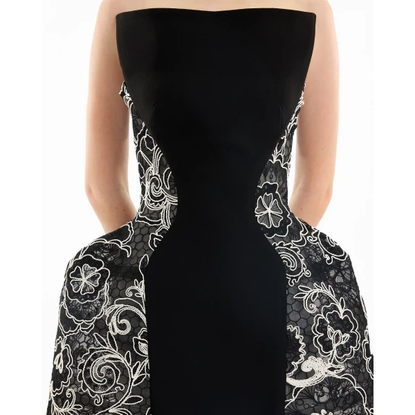 Gemy Maalouf Strapless Embroidered Lace Gown, view 4
