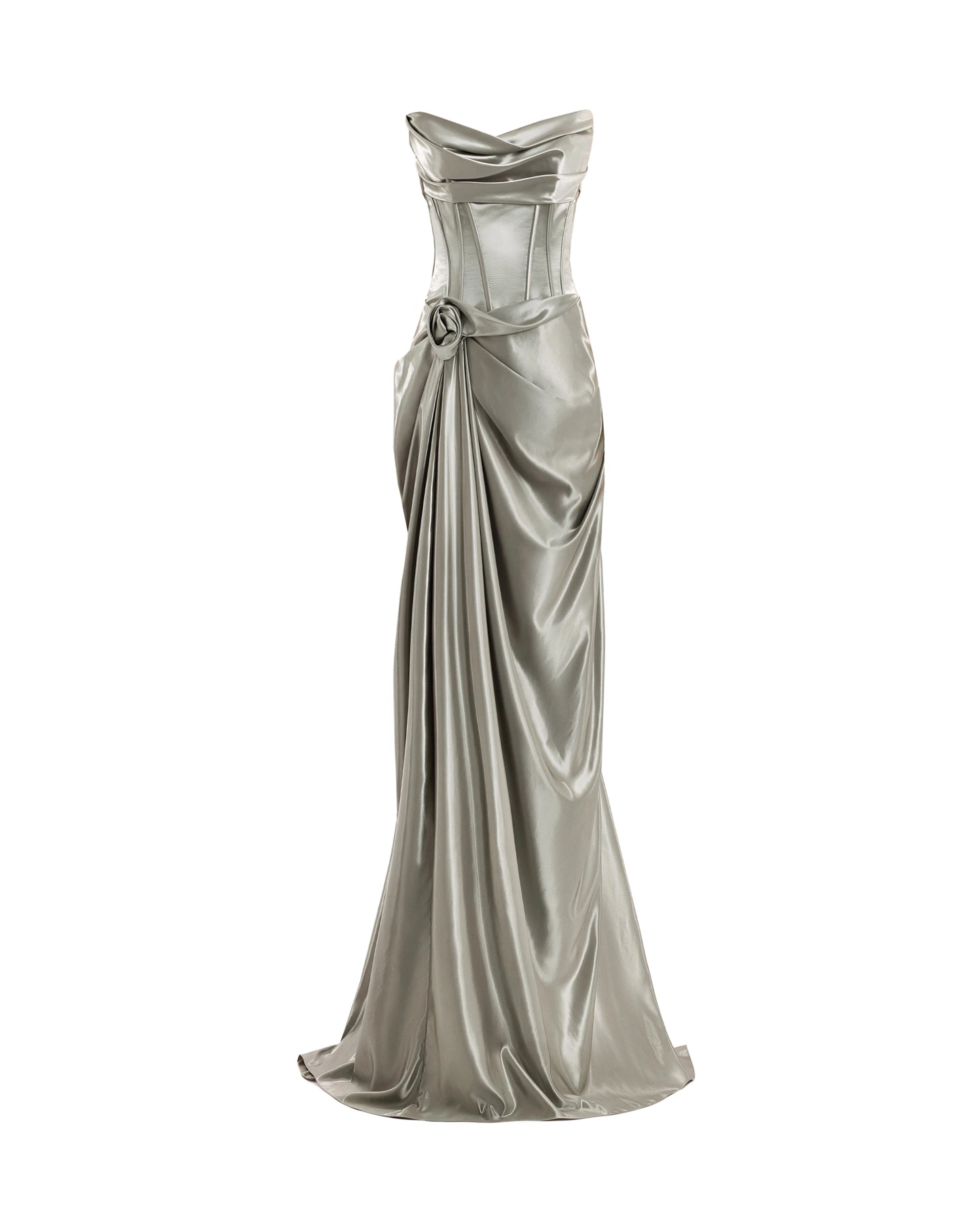 Gemy Maalouf Strapless Metallic Satin Dress Gemy Maalouf Strapless Metallic Satin Dress