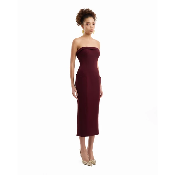 Gemy Maalouf Strapless Midi Dress, view 3