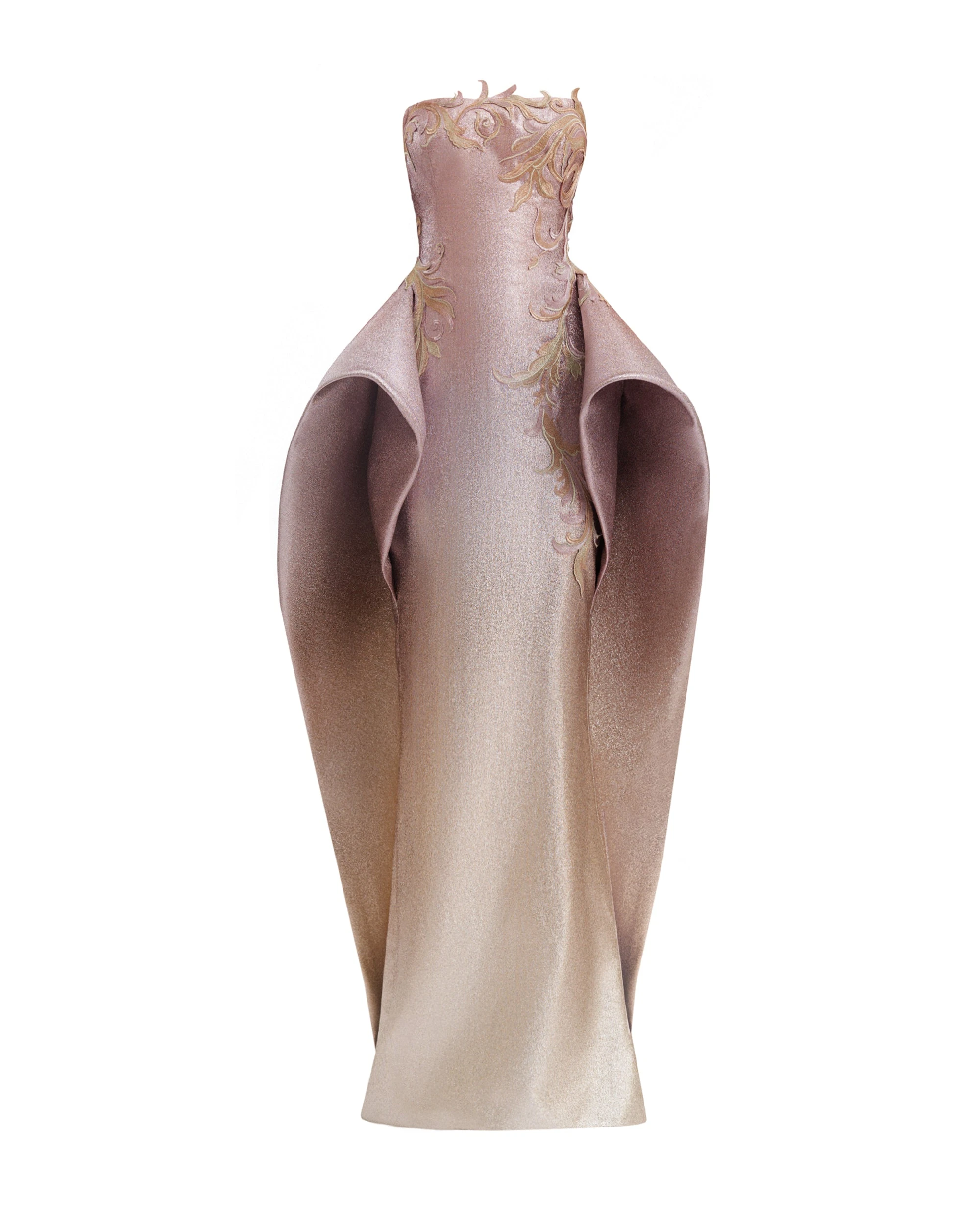 Gemy Maalouf Strapless Ombré Embroidered Gown Gemy Maalouf Strapless Ombré Embroidered Gown