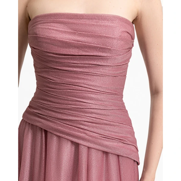 Gemy Maalouf Strapless Pink Shimmer Dress, view 4