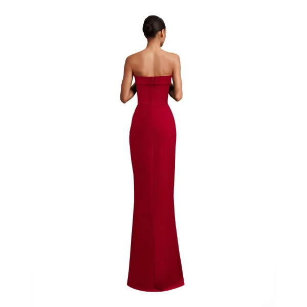 Gemy Maalouf Strapless Red Crepe Dress, view 3