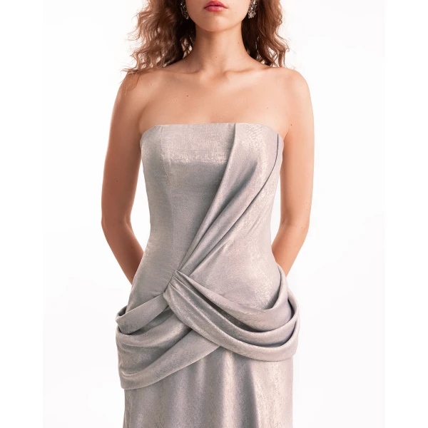 Gemy Maalouf Strapless Sculpted Draped Dress, view 4