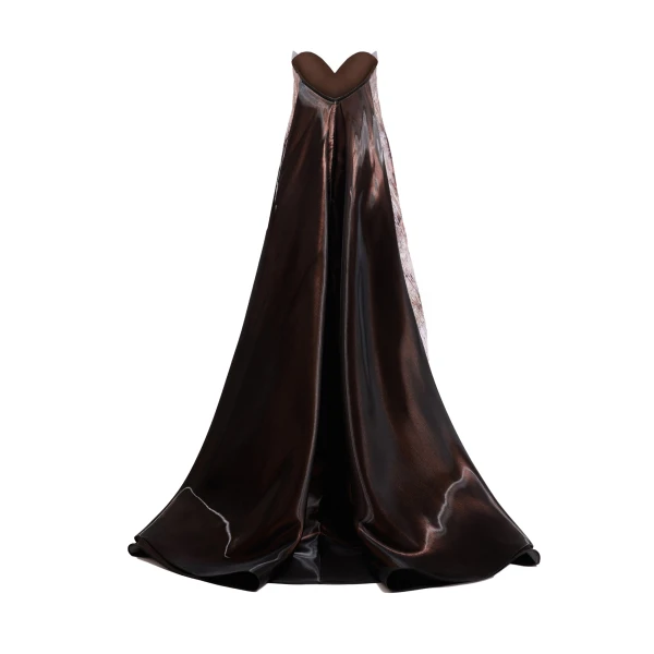 Gemy Maalouf Strapless Sculpted Neck Printed Dress, view 6