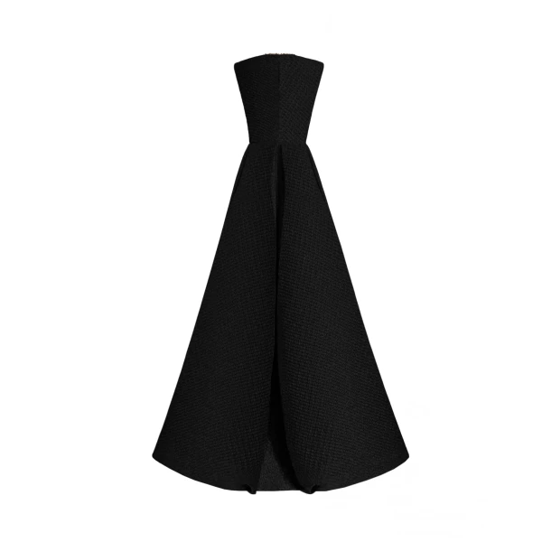 Gemy Maalouf Structured Shoulder Black Dress, view 5