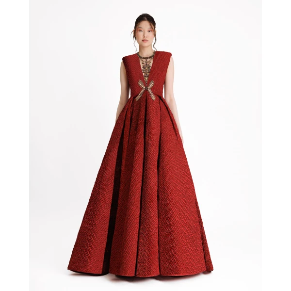 Gemy Maalouf Structured Shoulder Dress, view 2