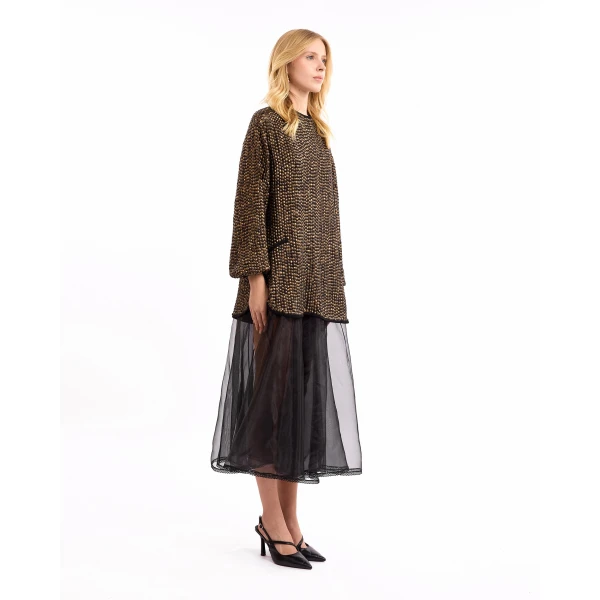 Gemy Maalouf Studded with Organza Midi Dress, view 3