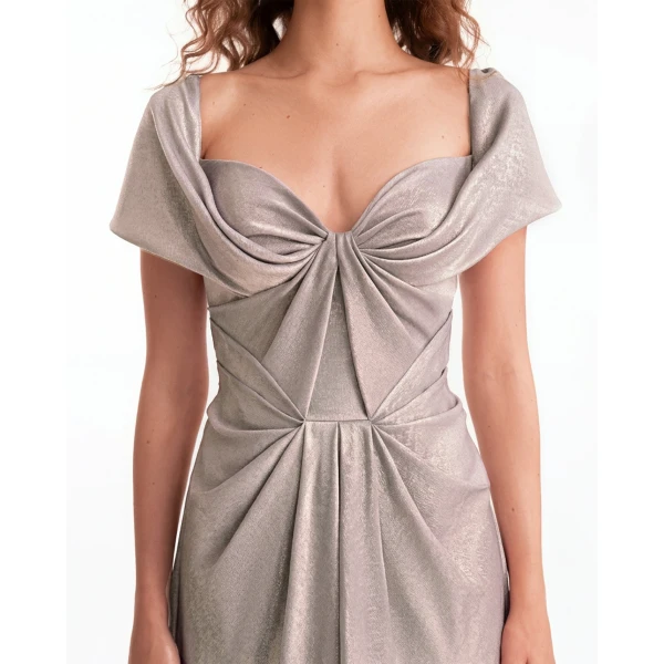 Gemy Maalouf Sweetheart Draped Long Dress, view 4