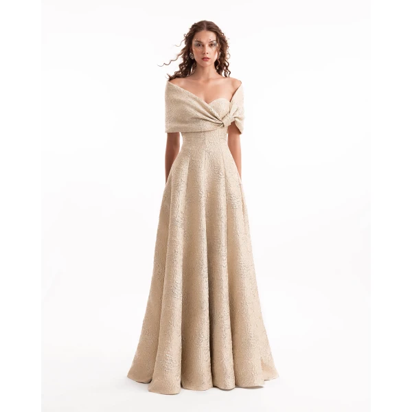 Gemy Maalouf Sweetheart Off-Shoulder Jacquard Dress, view 2