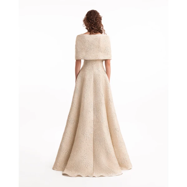 Gemy Maalouf Sweetheart Off-Shoulder Jacquard Dress, view 3