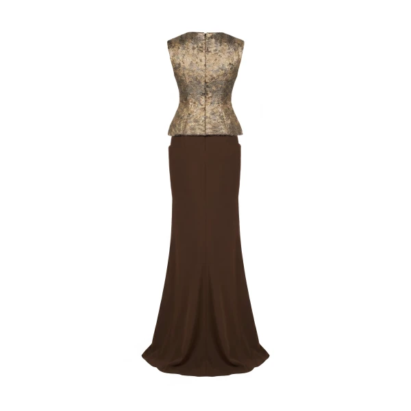 Gemy Maalouf Textured Bodice Draped Dress, view 6