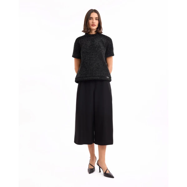 Gemy Maalouf Textured Top with Cropped Trousers, view 2
