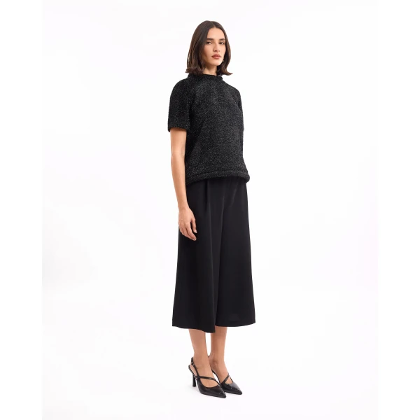 Gemy Maalouf Textured Top with Cropped Trousers, view 3