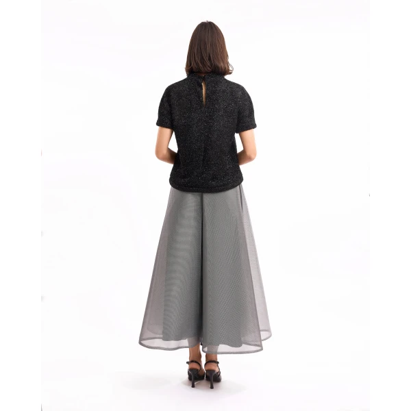 Gemy Maalouf Textured Top with Metallic Skirt, view 4