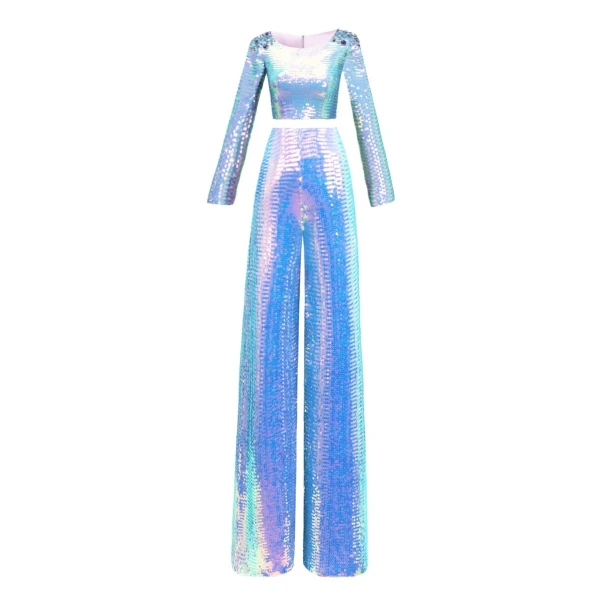 Gemy Maalouf Top With Beaded Shoulders And Pants, view 5