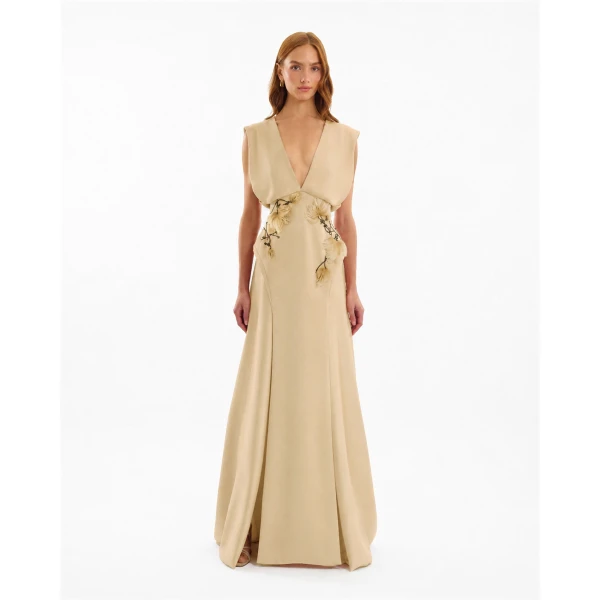Gemy Maalouf V-Neck Beaded Dress, view 2