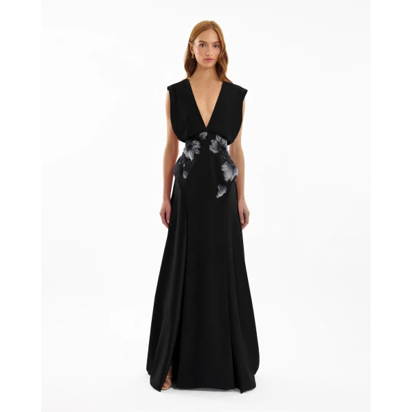 Gemy Maalouf V-Neck Beaded Dress, view 2