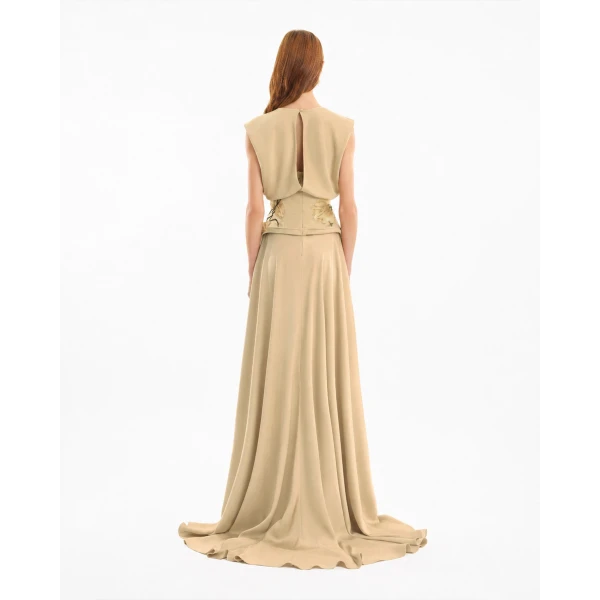 Gemy Maalouf V-Neck Beaded Dress, view 3