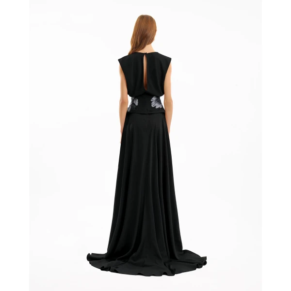 Gemy Maalouf V-Neck Beaded Dress, view 3