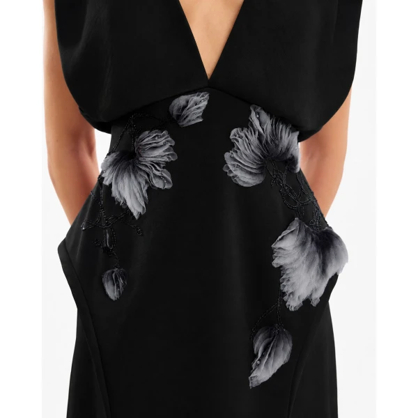 Gemy Maalouf V-Neck Beaded Dress, view 4