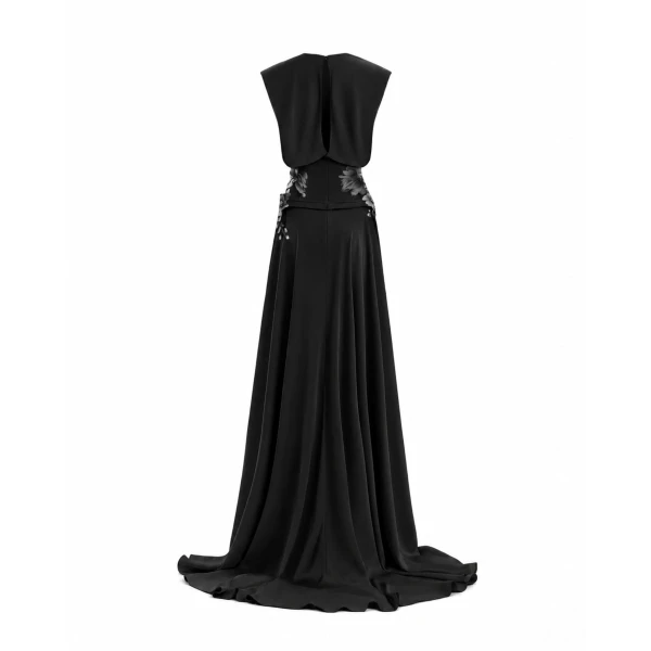 Gemy Maalouf V-Neck Beaded Dress, view 5