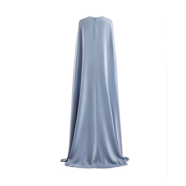 Gemy Maalouf V-Neck Dress with Embroidered Cape, view 5