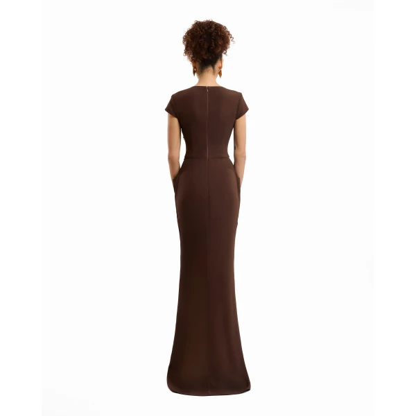 Gemy Maalouf V-Neck Embellished Dress, view 4