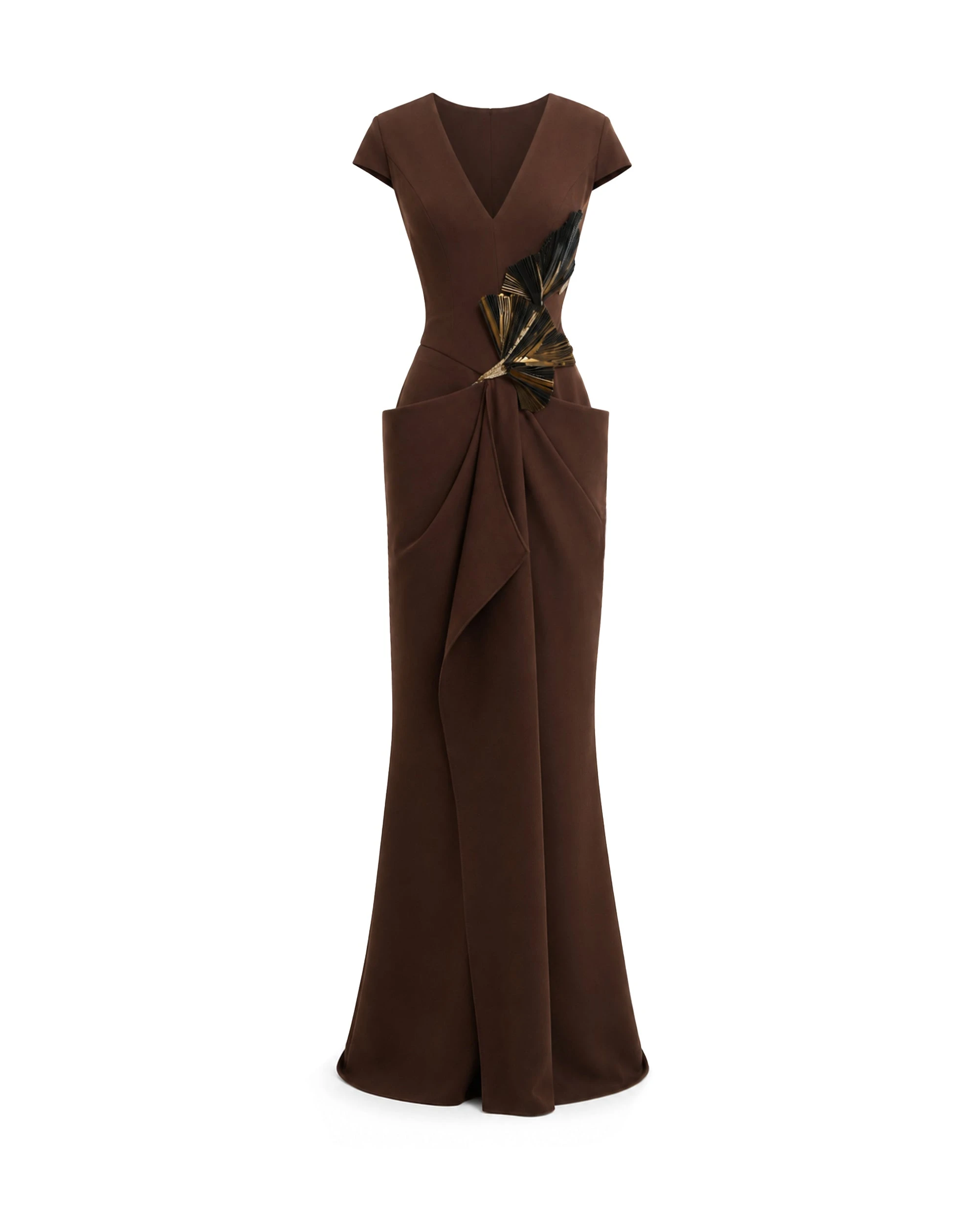 Gemy Maalouf V-Neck Embellished Dress Gemy Maalouf V-Neck Embellished Dress