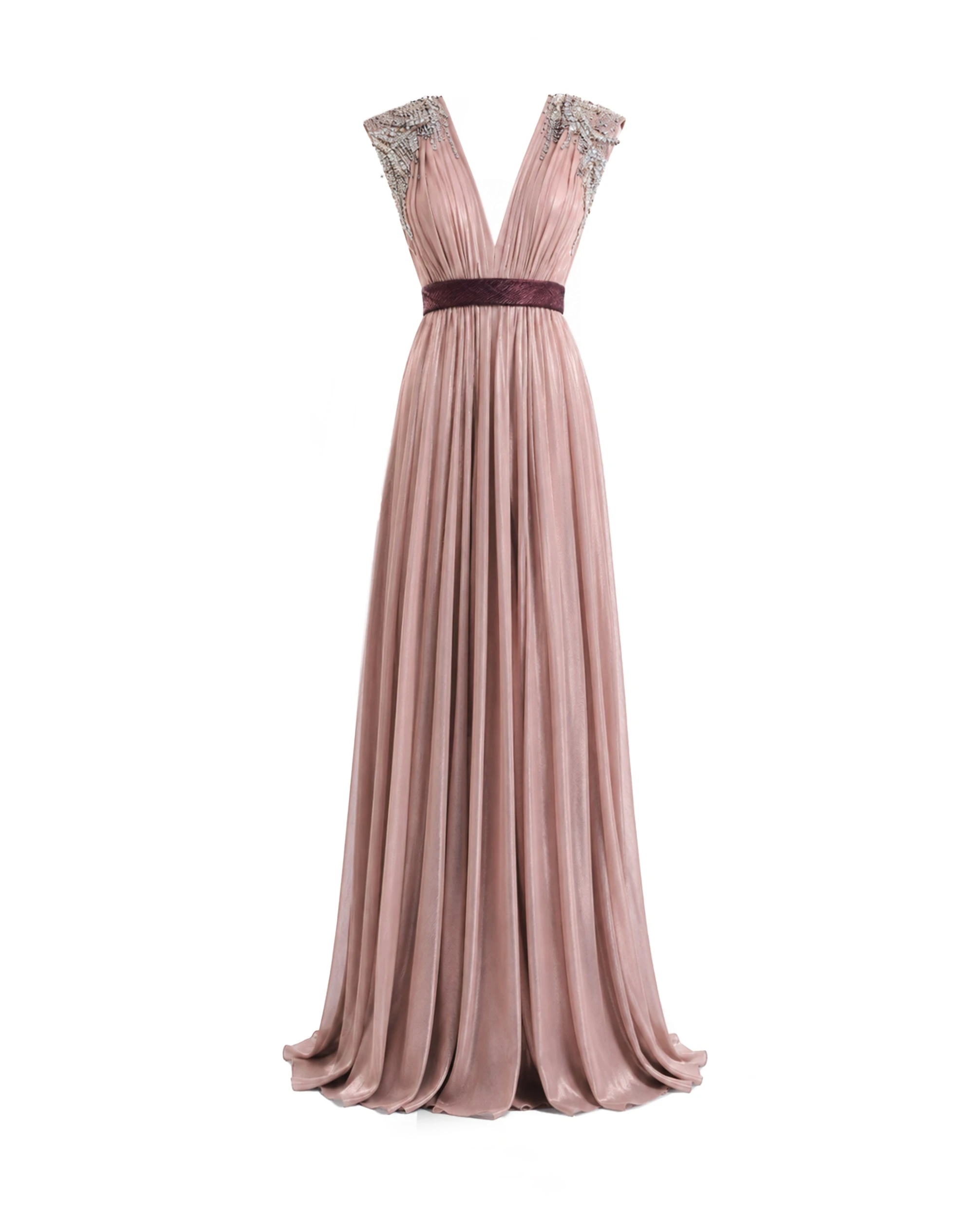 Gemy Maalouf V-Neck Pleated Dress Gemy Maalouf V-Neck Pleated Dress