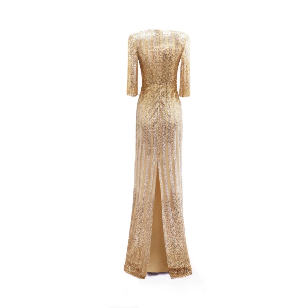 Gemy Maalouf V-Neck Three-Quarter Sleeve Dress, view 5