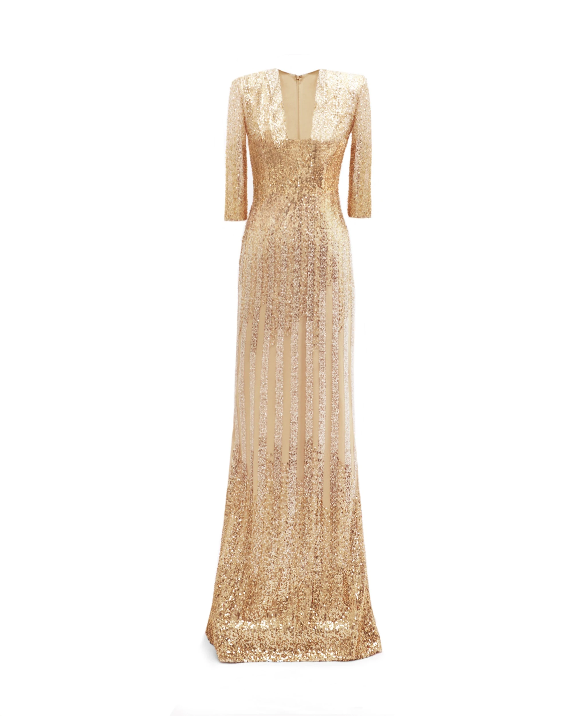 Gemy Maalouf V-Neck Three-Quarter Sleeve Dress Gemy Maalouf V-Neck Three-Quarter Sleeve Dress