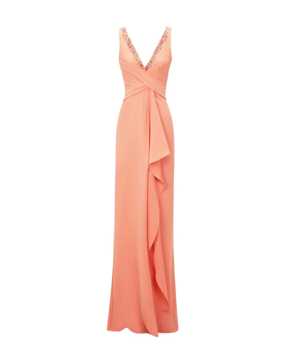 Gemy Maalouf V-Neckline Beaded Dress Gemy Maalouf V-Neckline Beaded Dress