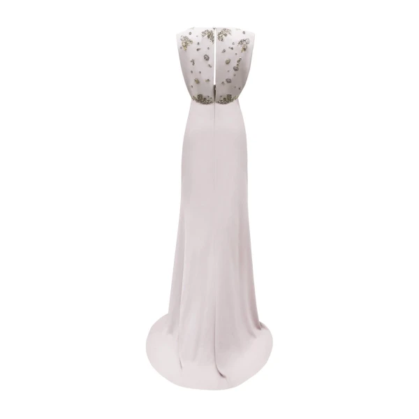 Gemy Maalouf V-Neckline Crepe Long Dress, view 5
