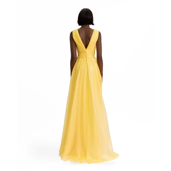 Gemy Maalouf V-Neckline Draped Dress, view 3