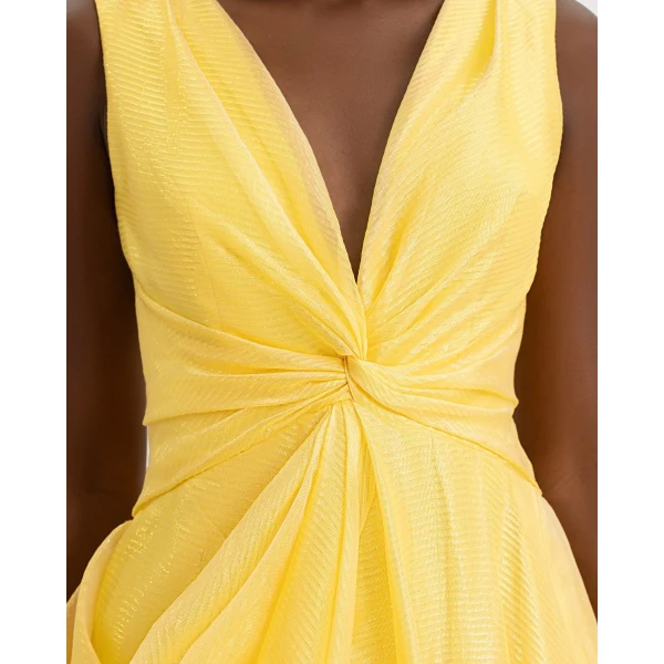 Gemy Maalouf V-Neckline Draped Dress, view 4