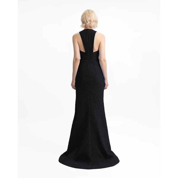 Gemy Maalouf V-Neckline Dress with Draped Waistline, view 3