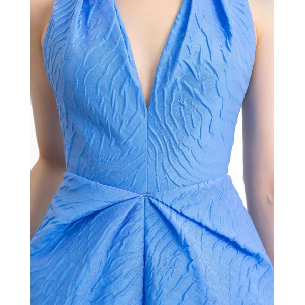 Gemy Maalouf V-Neckline Dress with Draped Waistline, view 4