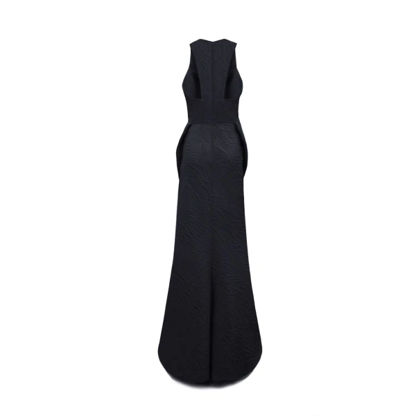 Gemy Maalouf V-Neckline Dress with Draped Waistline, view 5