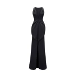 Gemy Maalouf V-Neckline Dress with Draped Waistline Gemy Maalouf V-Neckline Dress with Draped Waistline