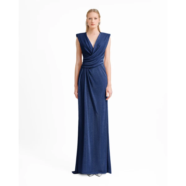 Gemy Maalouf V-neckline Dress With Waist Drapings, view 2
