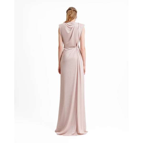 Gemy Maalouf V-neckline Dress With Waist Drapings, view 3