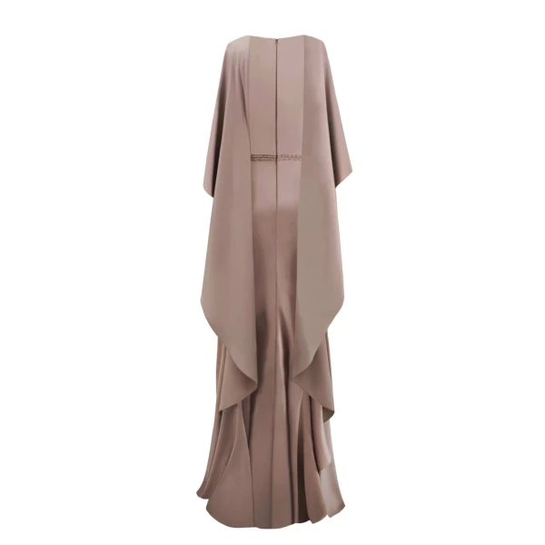 Gemy Maalouf V-neckline Taupe Dress, view 5
