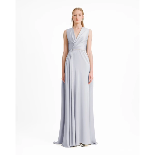 Gemy Maalouf V-neckline With Cape-like Back Dress, view 2