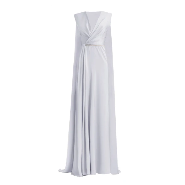Gemy Maalouf V-neckline With Cape-like Back Dress
