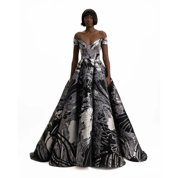 Gemy Maalouf Wide Draped Skirt Gown, view 2